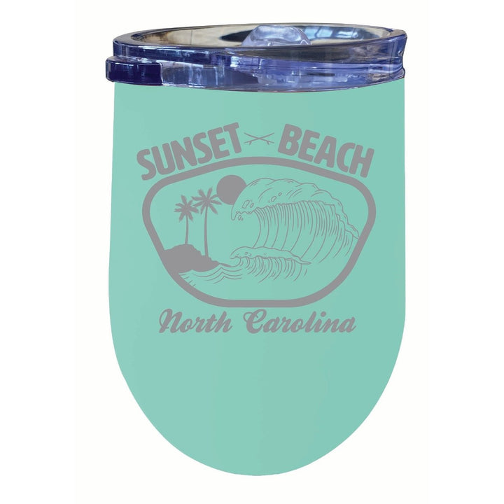 Sunset Beach North Carolina Souvenir 12 oz Engraved Insulated Wine Stainless Steel Tumbler Image 1