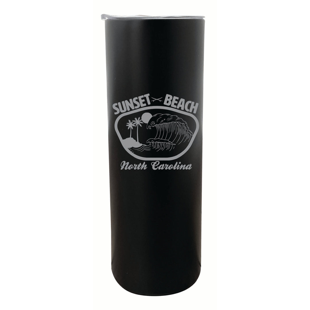 Sunset Beach North Carolina Souvenir 20 oz Engraved Insulated Stainless Steel Skinny Tumbler Image 1