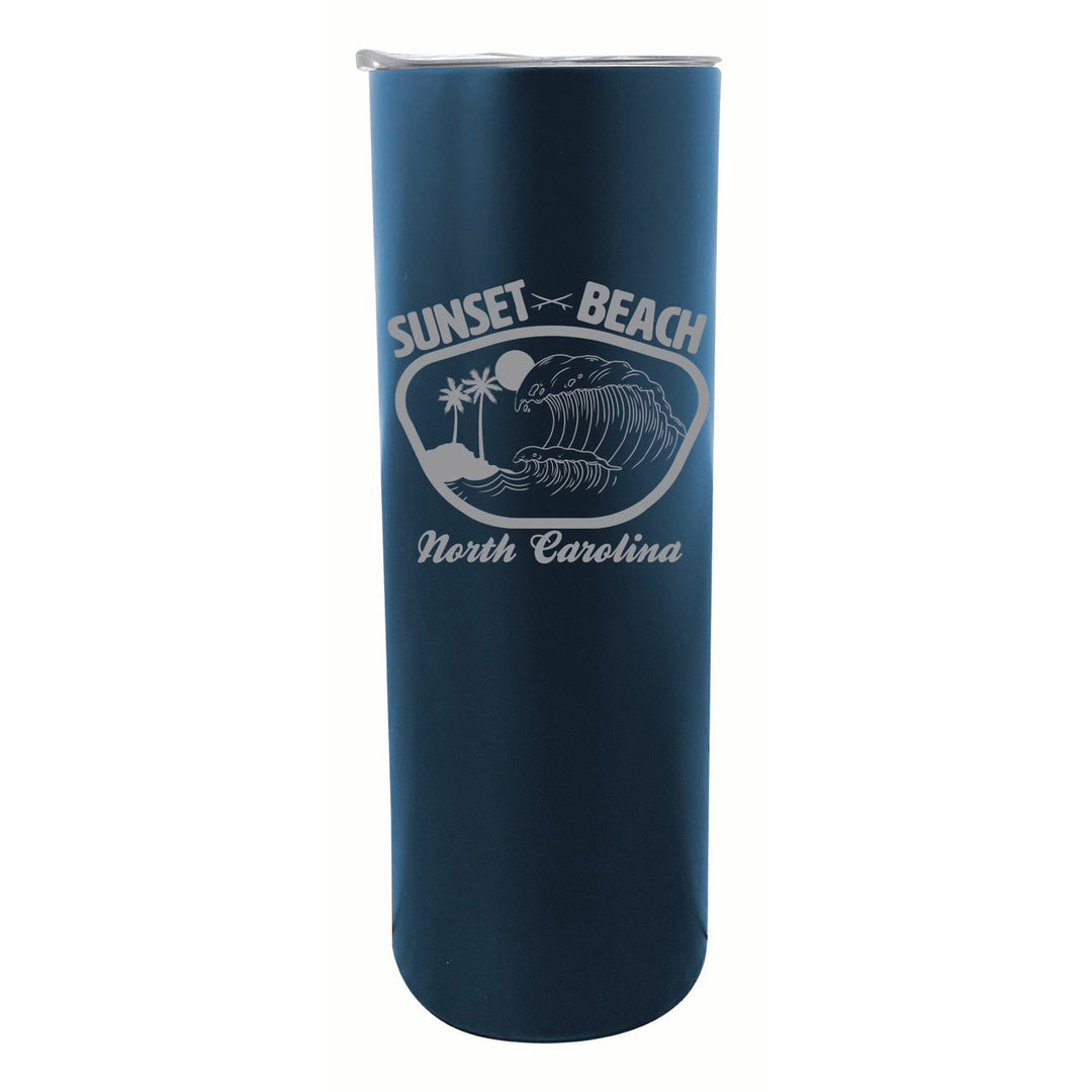 Sunset Beach North Carolina Souvenir 20 oz Engraved Insulated Stainless Steel Skinny Tumbler Image 4