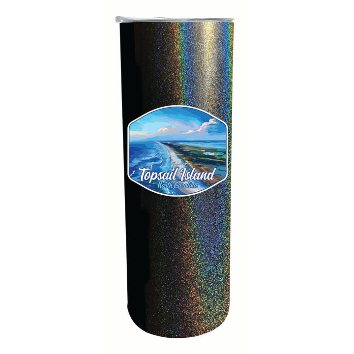 Topsail Island North Carolina Aerial View Design Souvenir 20 oz Insulated Stainless Steel Skinny Tumbler Image 5