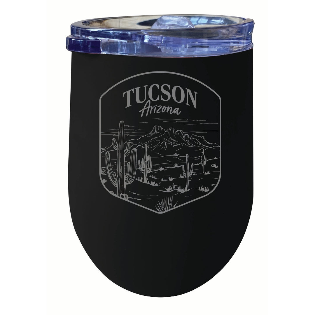 Tucson Arizona Souvenir 12 oz Engraved Insulated Wine Stainless Steel Tumbler Image 2