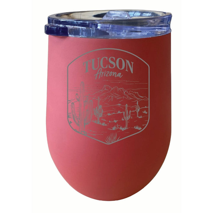 Tucson Arizona Souvenir 12 oz Engraved Insulated Wine Stainless Steel Tumbler Image 1