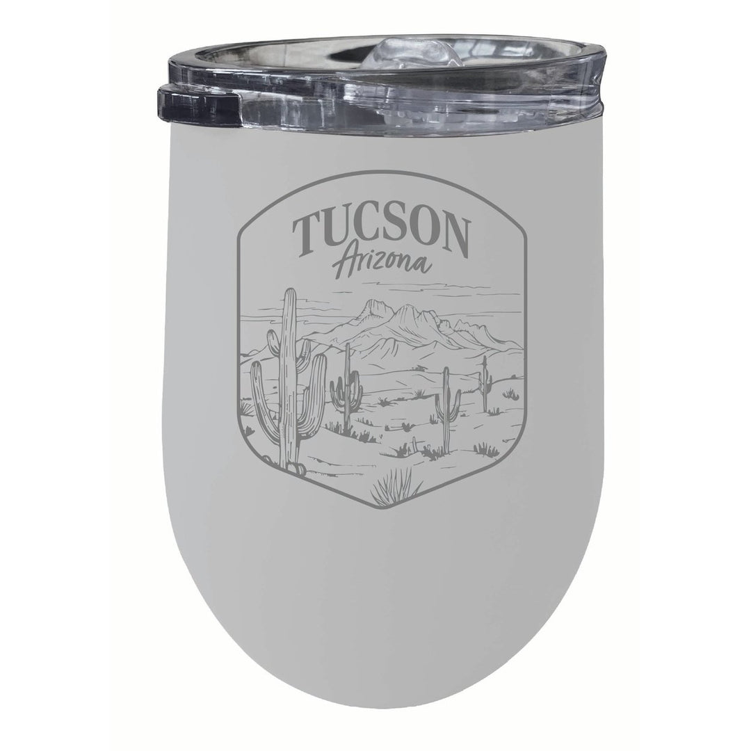 Tucson Arizona Souvenir 12 oz Engraved Insulated Wine Stainless Steel Tumbler Image 1