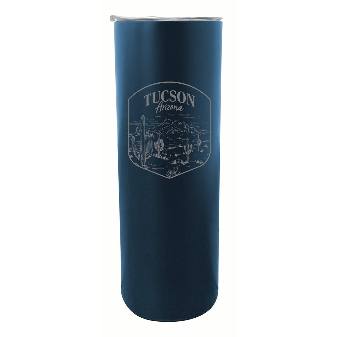 Tucson Arizona Souvenir 20 oz Engraved Insulated Stainless Steel Skinny Tumbler Image 1