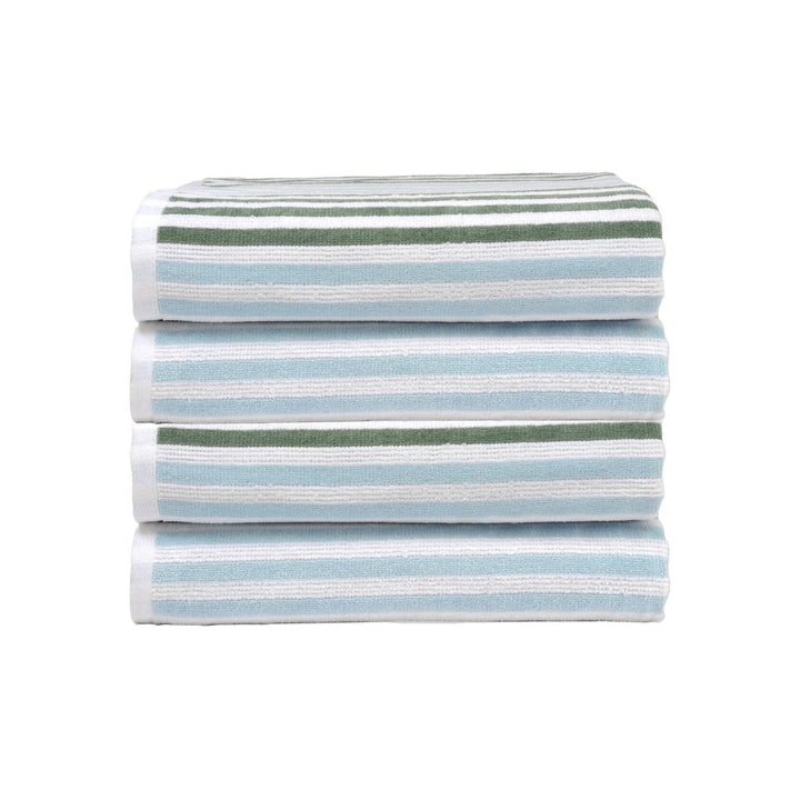 Dan River Cabana Stripe Beach Towel Set 2-4 Pack Velour Cotton Soft Quick Dry Image 1