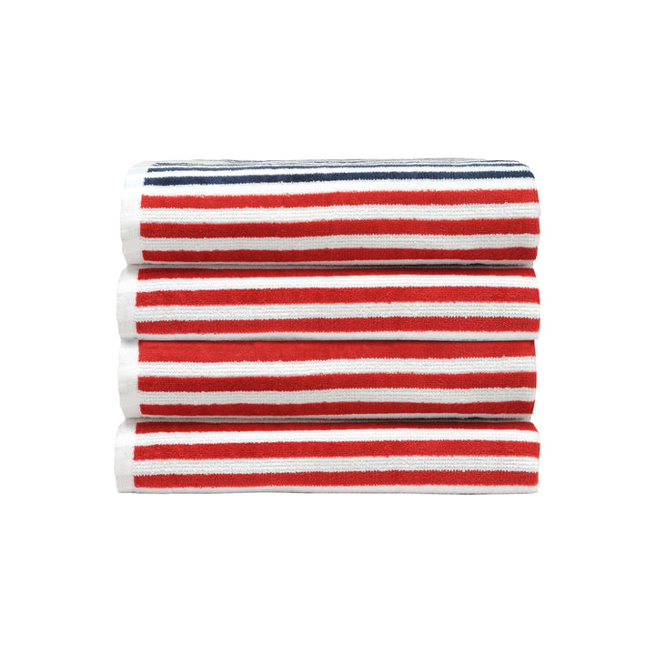 Dan River Cabana Stripe Beach Towel Set 2-4 Pack Velour Cotton Soft Quick Dry Image 12