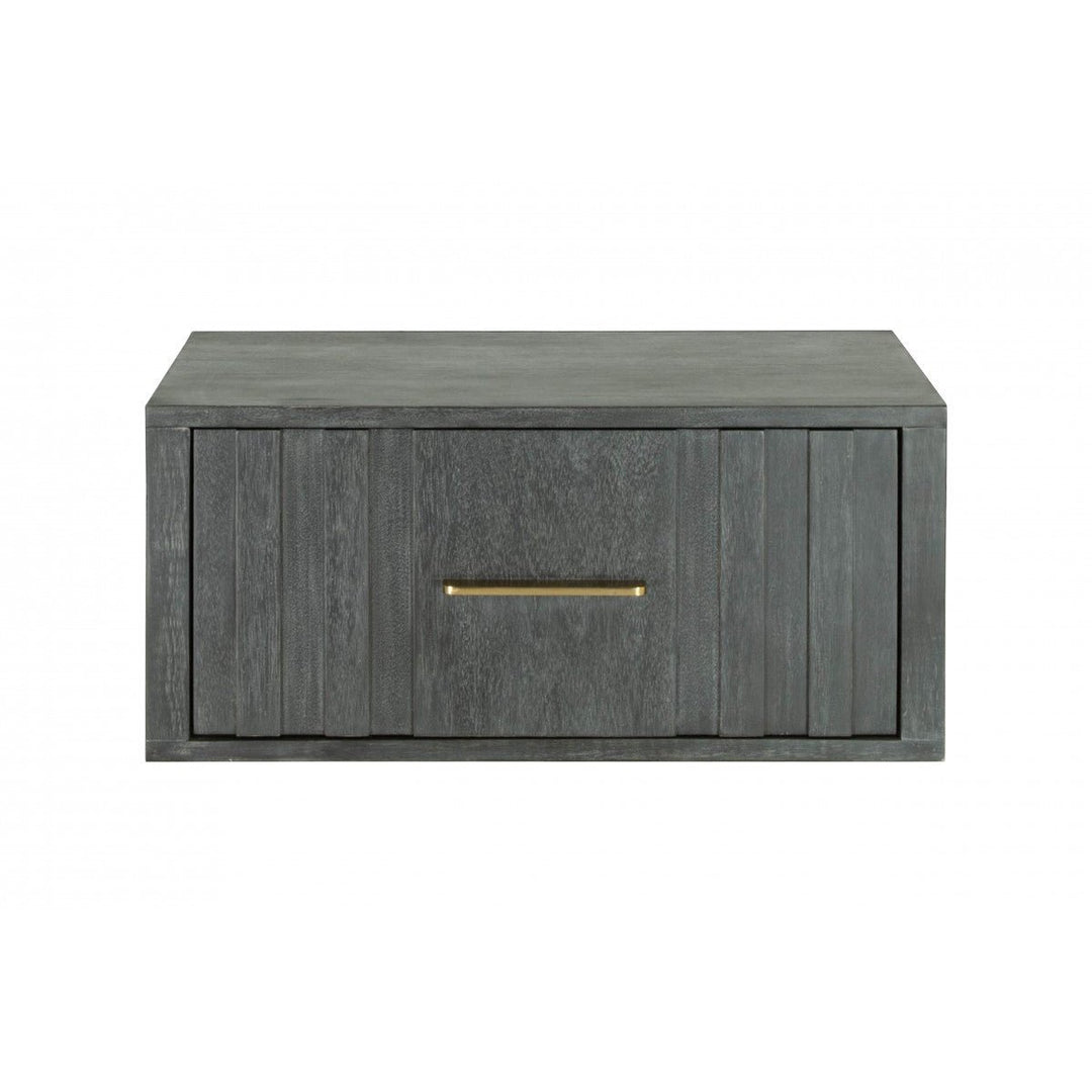 12" Gray Low One Drawer Nightstand Image 1