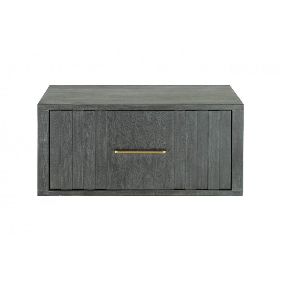 12" Gray Low One Drawer Nightstand Image 1