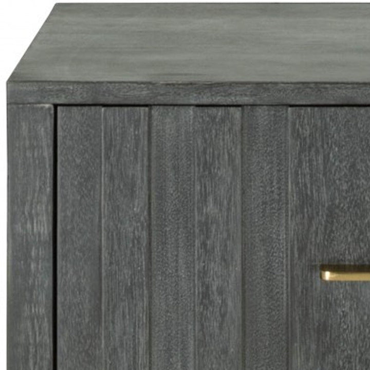 12" Gray Low One Drawer Nightstand Image 3