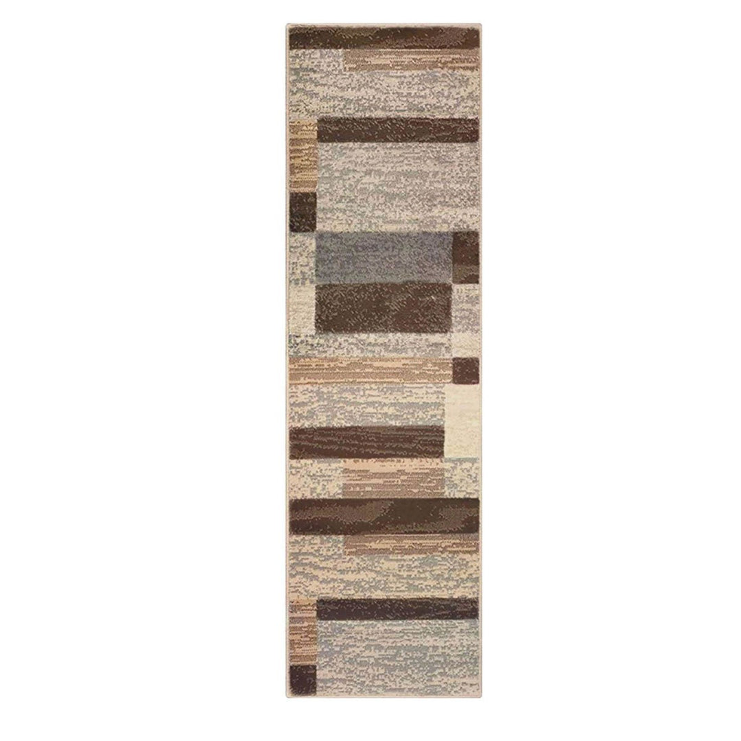 12 Slate Patchwork Power Loom Runner Rug Image 1