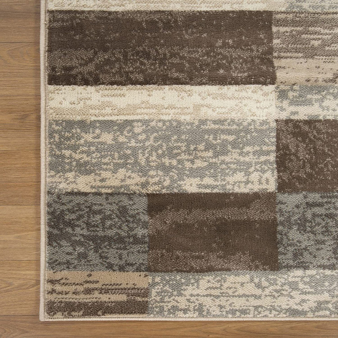 12 Slate Patchwork Power Loom Runner Rug Image 6