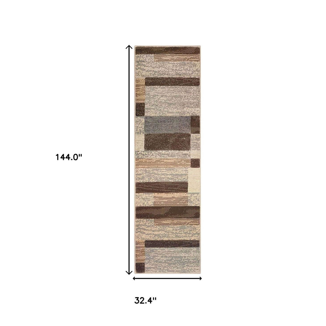 12 Slate Patchwork Power Loom Runner Rug Image 7