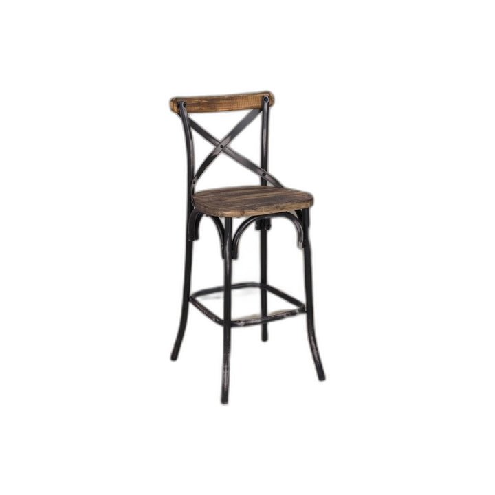 22" Brown And Black Iron Bar Chair Image 11