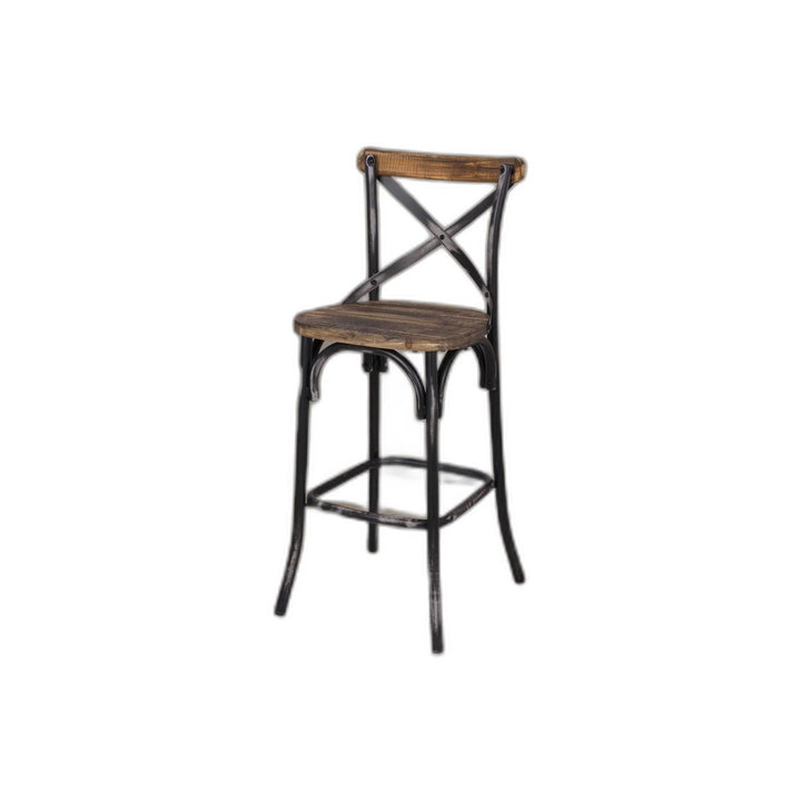 22" Brown And Black Iron Bar Chair Image 12