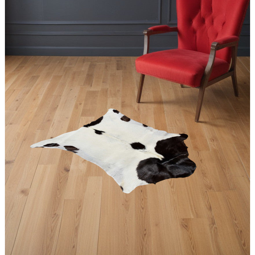 2 X 3 Natural Black And White Calfskin Area Rug Image 9