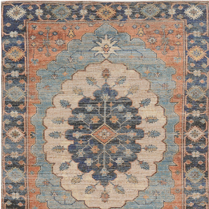 2 X 4 Blue Medallion Hand Woven Area Rug Image 1