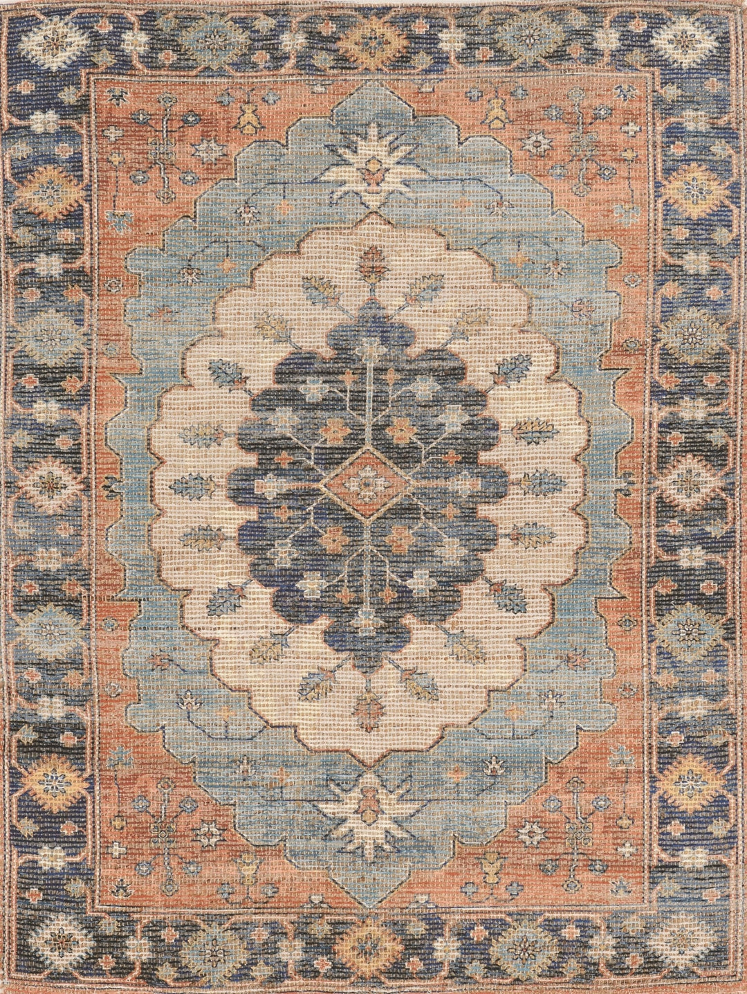 2 X 4 Blue Medallion Hand Woven Area Rug Image 10