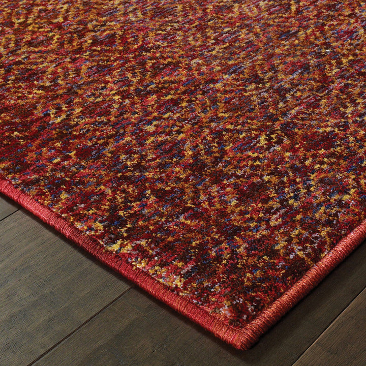 2 x 3 Red and Gold Geometric Power Loom Area Rug Image 2