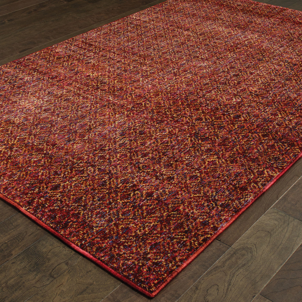 2 x 3 Red and Gold Geometric Power Loom Area Rug Image 3