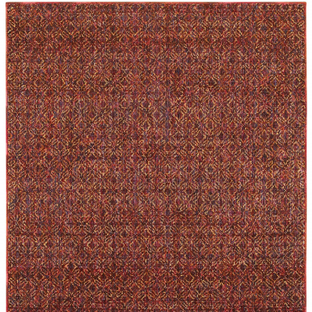 2 x 3 Red and Gold Geometric Power Loom Area Rug Image 7