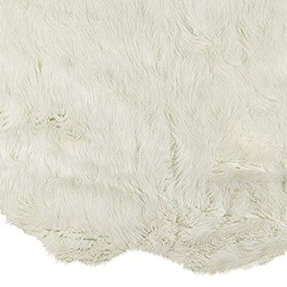 2 X 6 Off White Faux Sheepskin Machine Tufted Non Skid Area Rug Image 6