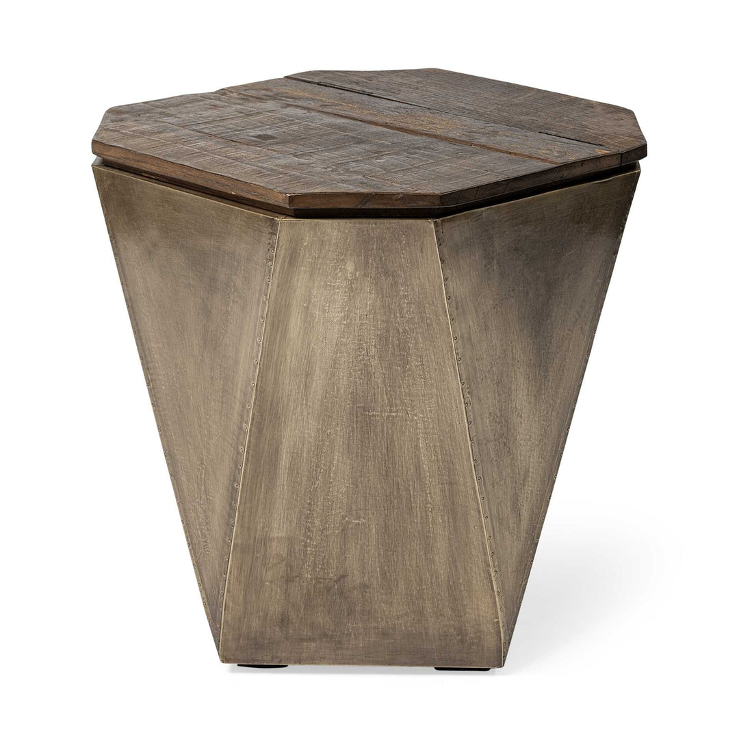 21" Brown Solid Wood End Table Image 1