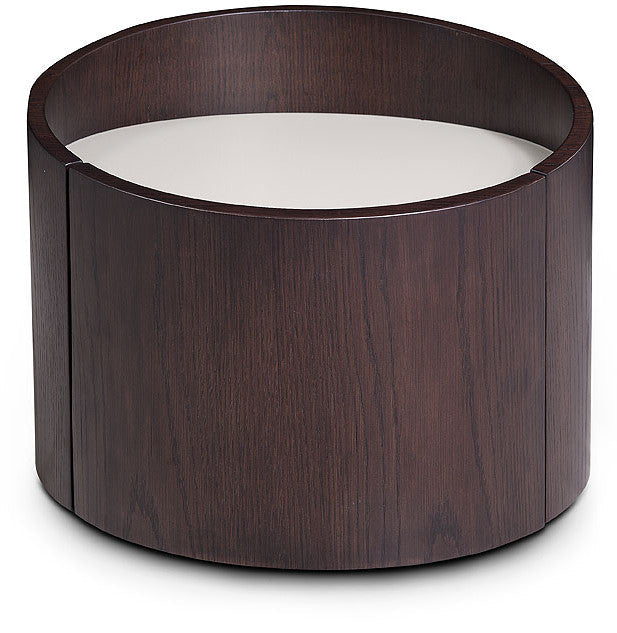 21" Round Modern Brown Oak Finish End Table Image 2