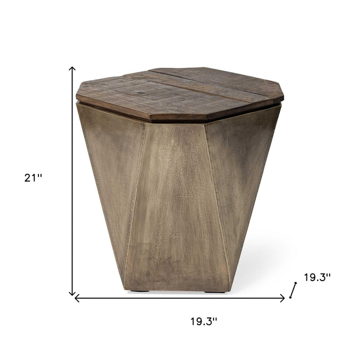 21" Brown Solid Wood End Table Image 8