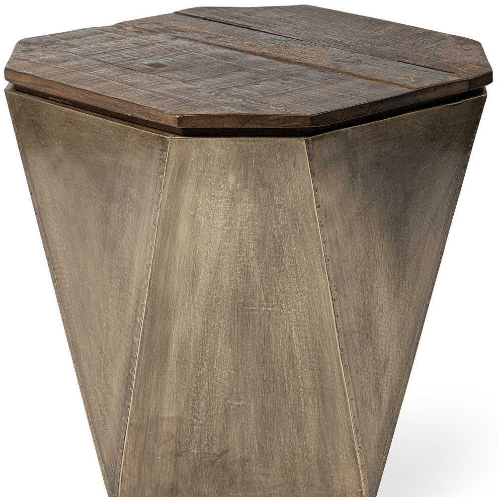 21" Brown Solid Wood End Table Image 10