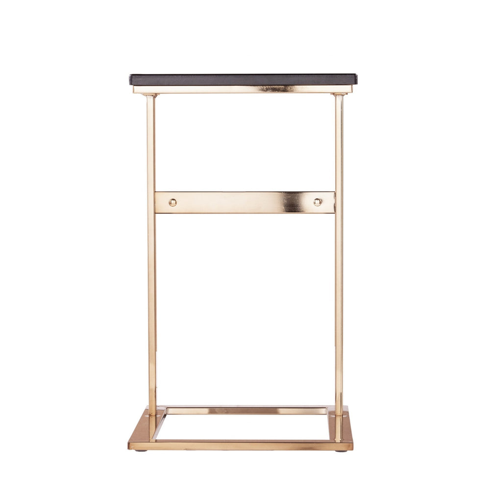 24" Gold And Black Contemporary Rectangular End Table Image 2