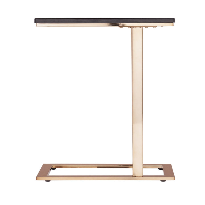 24" Gold And Black Contemporary Rectangular End Table Image 4