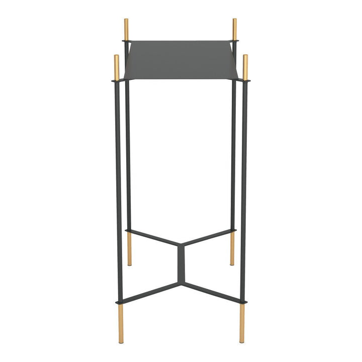 24" Gold And Black Steel End Table Image 5