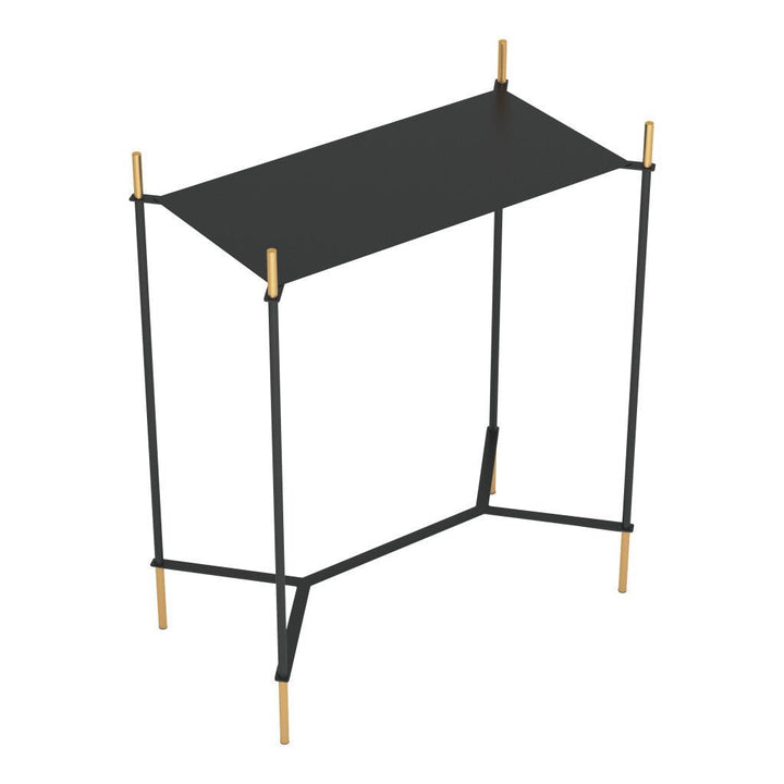 24" Gold And Black Steel End Table Image 7