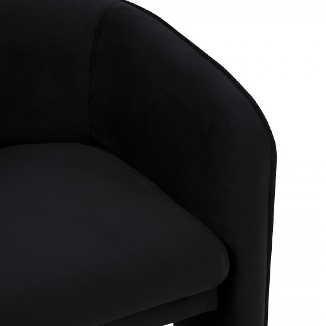 24" Black Velvet Mod Three Leg Arm Chair Image 3