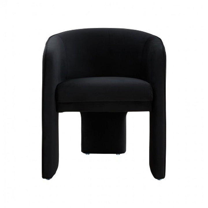 24" Black Velvet Mod Three Leg Arm Chair Image 4