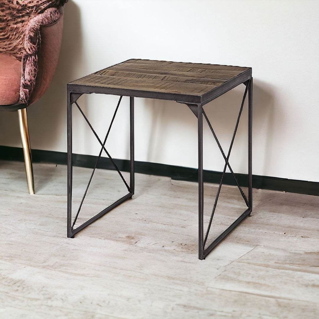 23" Brown Solid Wood Square End Table Image 7