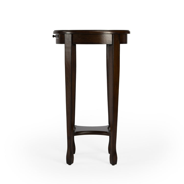 26" Chestnut Oval End Table With Shelf Image 4