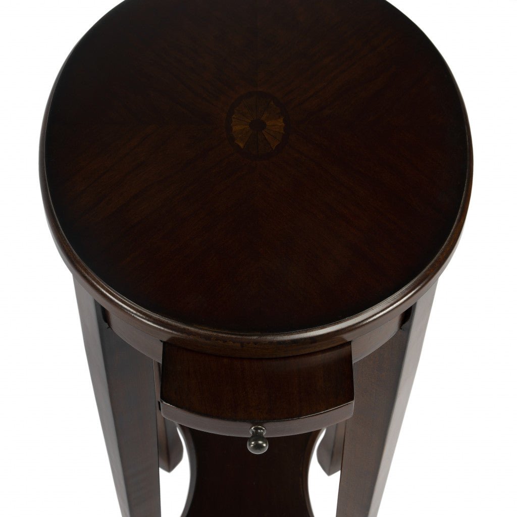 26" Chestnut Oval End Table With Shelf Image 6