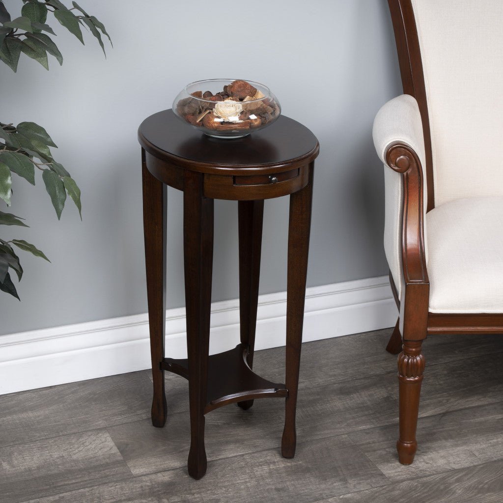 26" Chestnut Oval End Table With Shelf Image 7