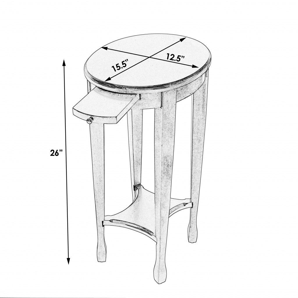 26" Chestnut Oval End Table With Shelf Image 8