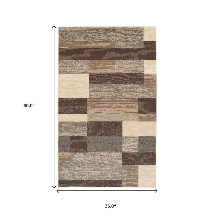 3 X 5 Slate Patchwork Power Loom Stain Resistant Area Rug Image 7