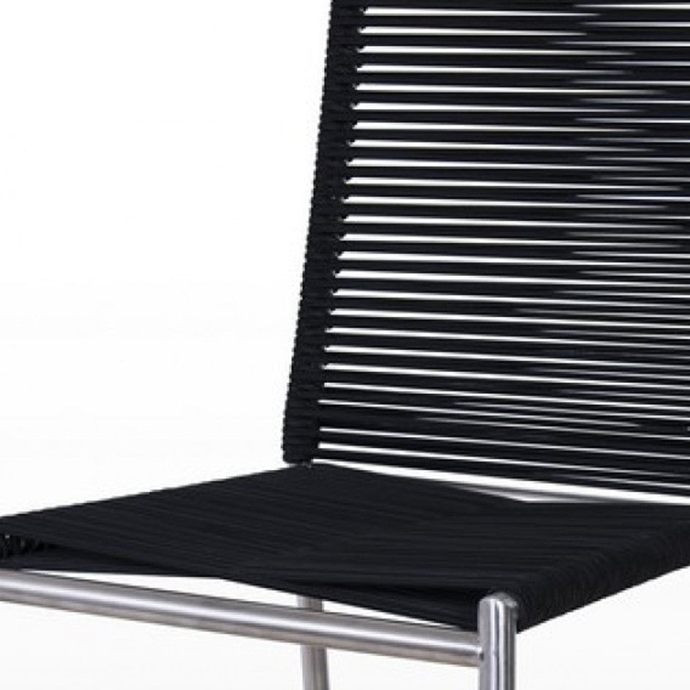 30" Black And Silver Stainless Steel Bar Height Bar Chair Image 3