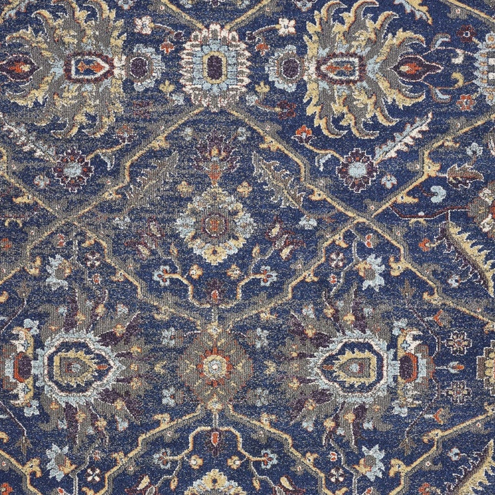 3X5 Royal Blue Machine Woven Floral Traditional Indoor Area Rug Image 7