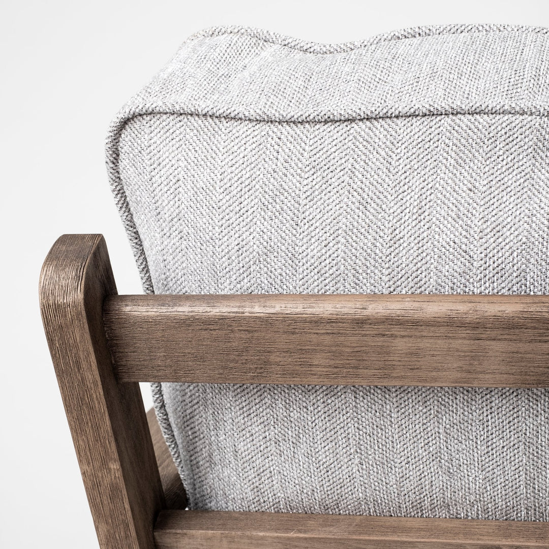 31" Gray And Brown Fabric Arm Chair Image 6