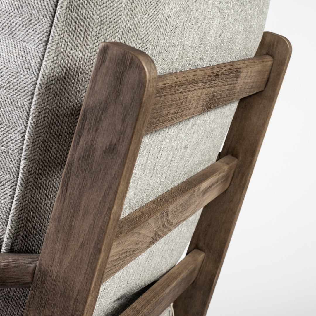 31" Gray And Brown Fabric Arm Chair Image 7