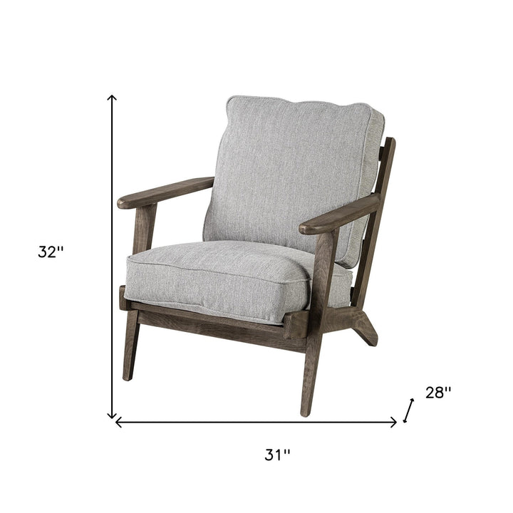 31" Gray And Brown Fabric Arm Chair Image 8