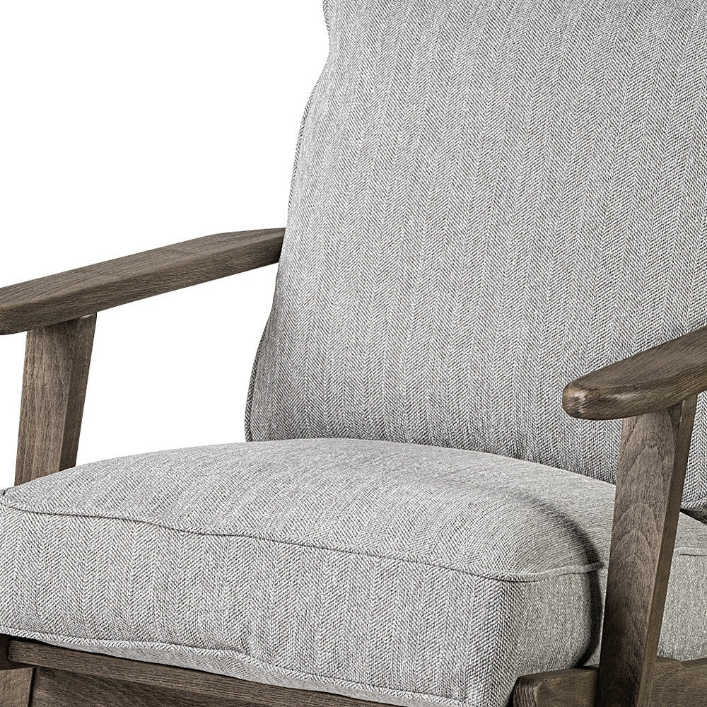 31" Gray And Brown Fabric Arm Chair Image 9