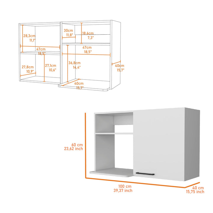 39" White Accent Cabinet With Two Shelves Image 4