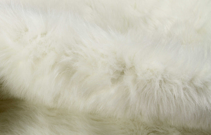 4 X 5 Polar Bear Off White Faux Hide Area Rug Image 2