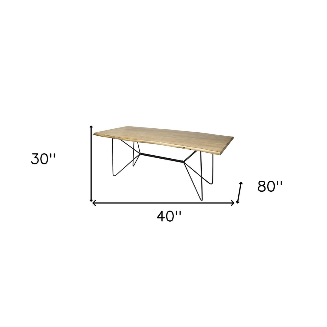 40" Brown And Black Solid Wood And Metal Dining Image 10